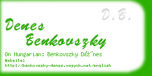 denes benkovszky business card